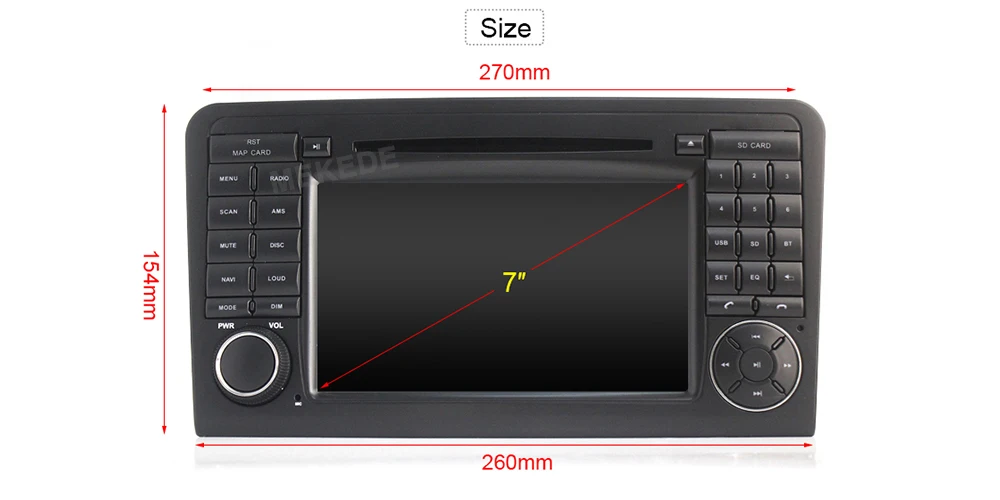 Excellent HD 2DIN 1024x600 Android 8.1 CAR DVD player For Mercedes Benz GL ML CLASS W164 ML350 ML500 X164 GL320 GPS stereo radio 5