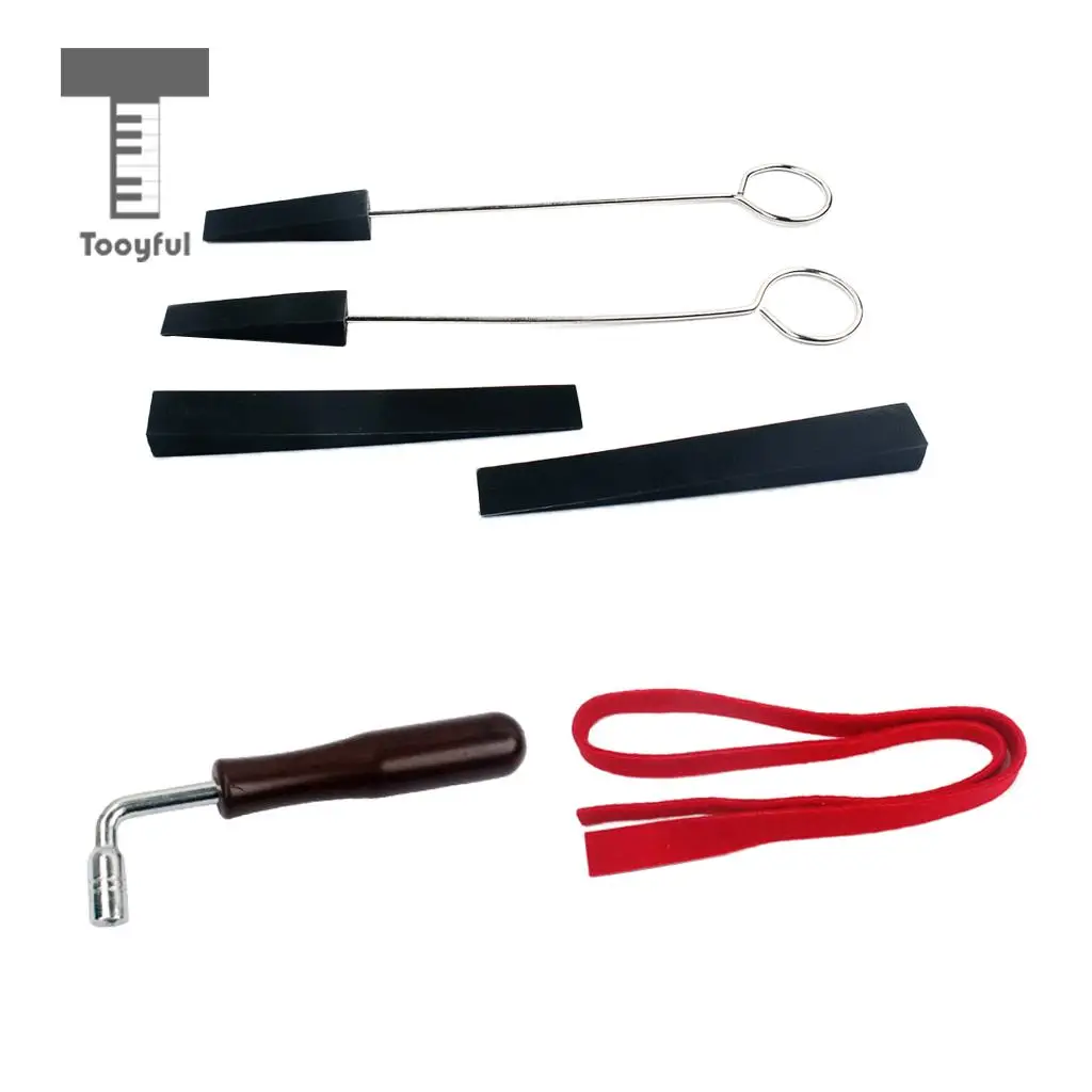 Tooyful Professional 1 Set Piano Tuning Kits Tuning Hammer Temperament Strip Rubber Mute for Pianist Beginner Piano DIY Parts