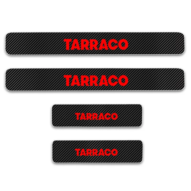 Защитная накладка для порога автомобиля для Seat EXEO TARRACO 4D виниловая наклейка из углеродного волокна дверной порог аксессуары для автомобиля 4 шт - Название цвета: TARRACO Red