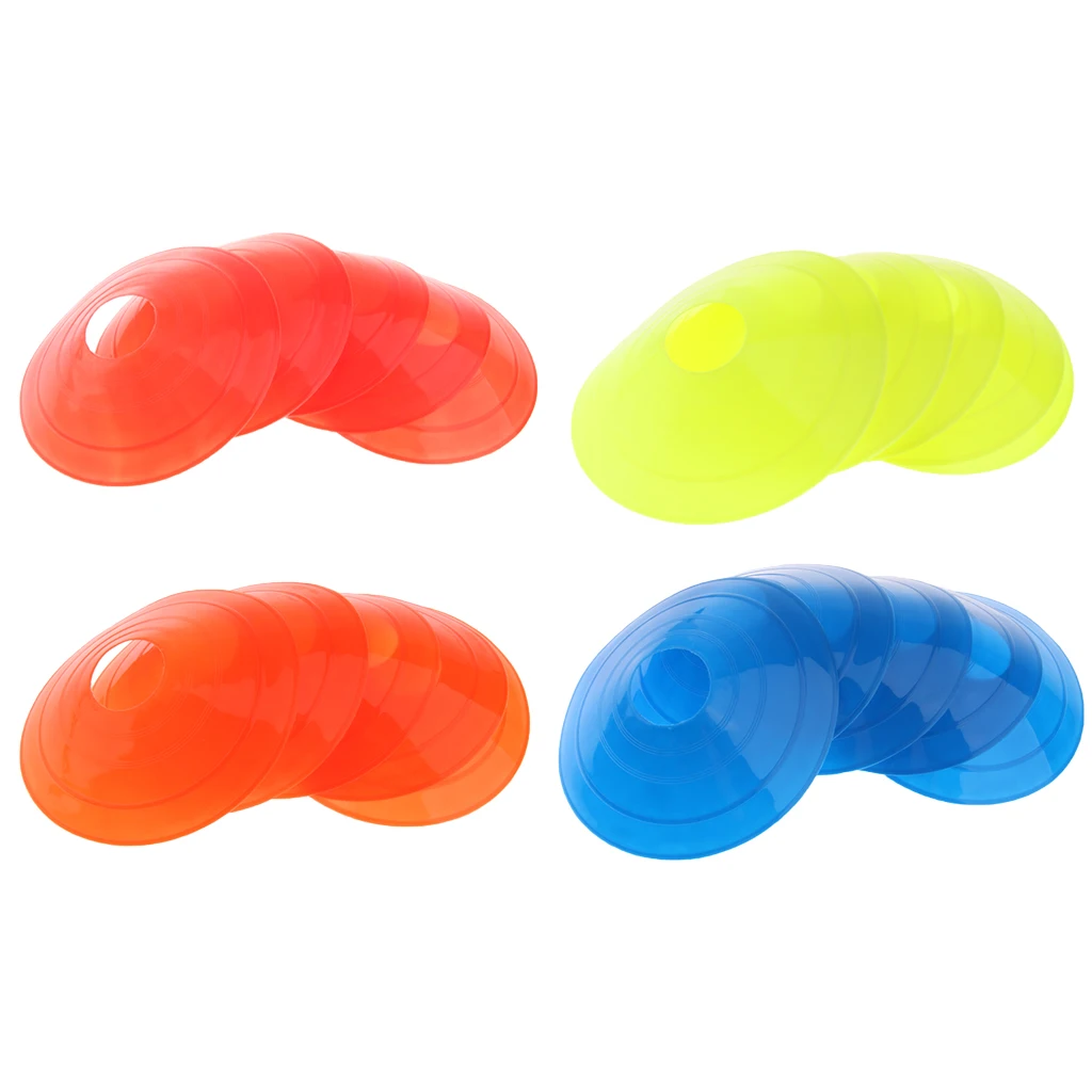 

20 Pcs Soccer Mini Disc Cones Boundary Marker Skating Agility Training Aid