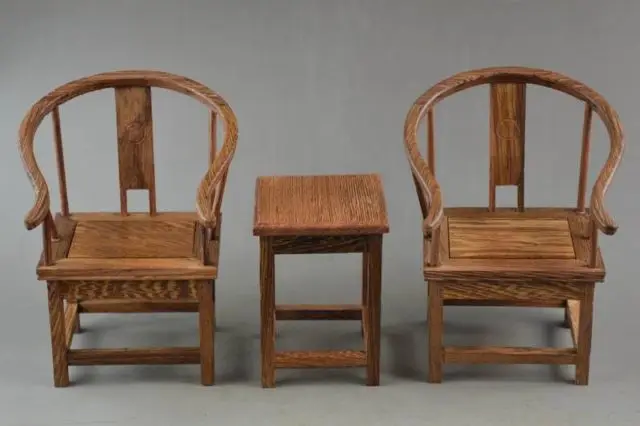 ( Mini ) Exquisite Interesting Old Chinese Handwork Rosewood Carving
Lucky Set Of Table & Chair Model