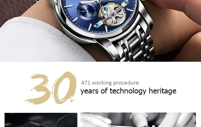 Aesop часы для мужчин автоматические механические наручные часы из нержавеющей стали мужские часы Relogio Masculino Полный календарь