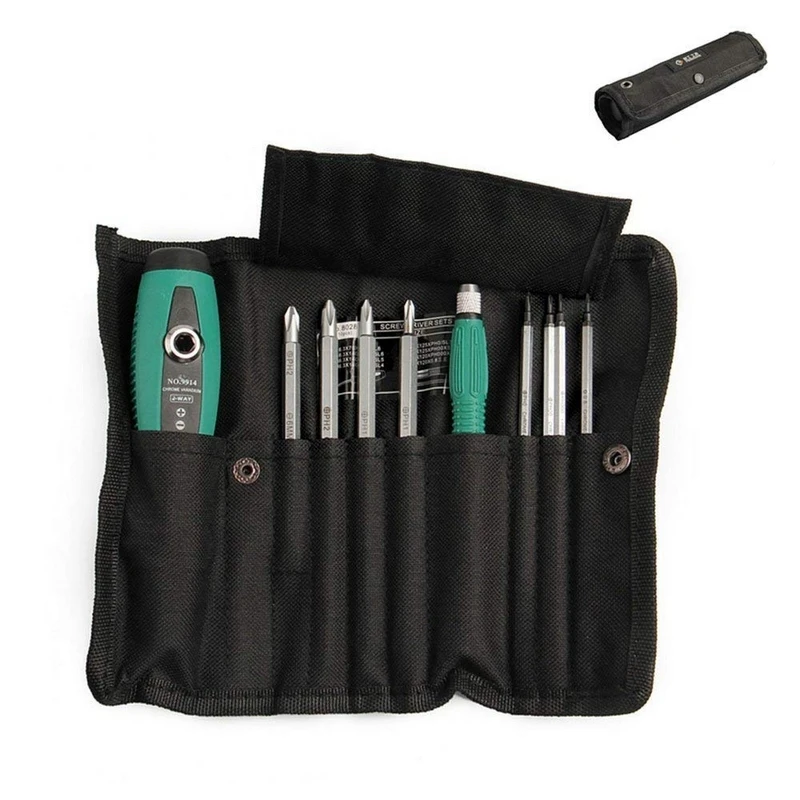 

Head Screwdriver With Tool Bag Multi-function Slotted Screwdriver Bits Set Mini Dismountable Screw Driver Set Double
