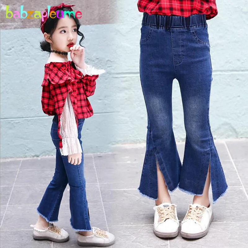 2018 Spring Autumn Baby Clothes Korean Fashion Boot Cut Girls Jeans
