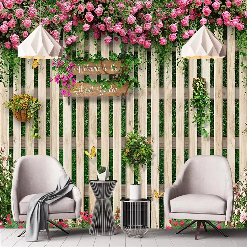 

Custom 3d mural mediterranean wood board rose rose background wall decoration painting wallpaper mural photo wallpaper