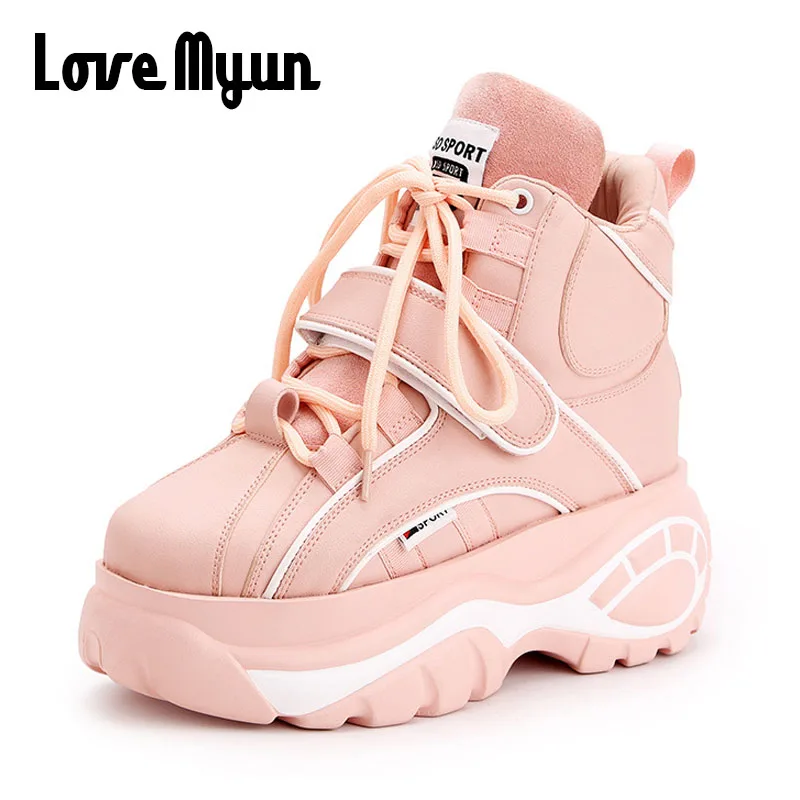 

New Brand Women fashion high-top Height increasing women's shoes Spring autumn thick-soled Sneakers casual women Shoes SD-47