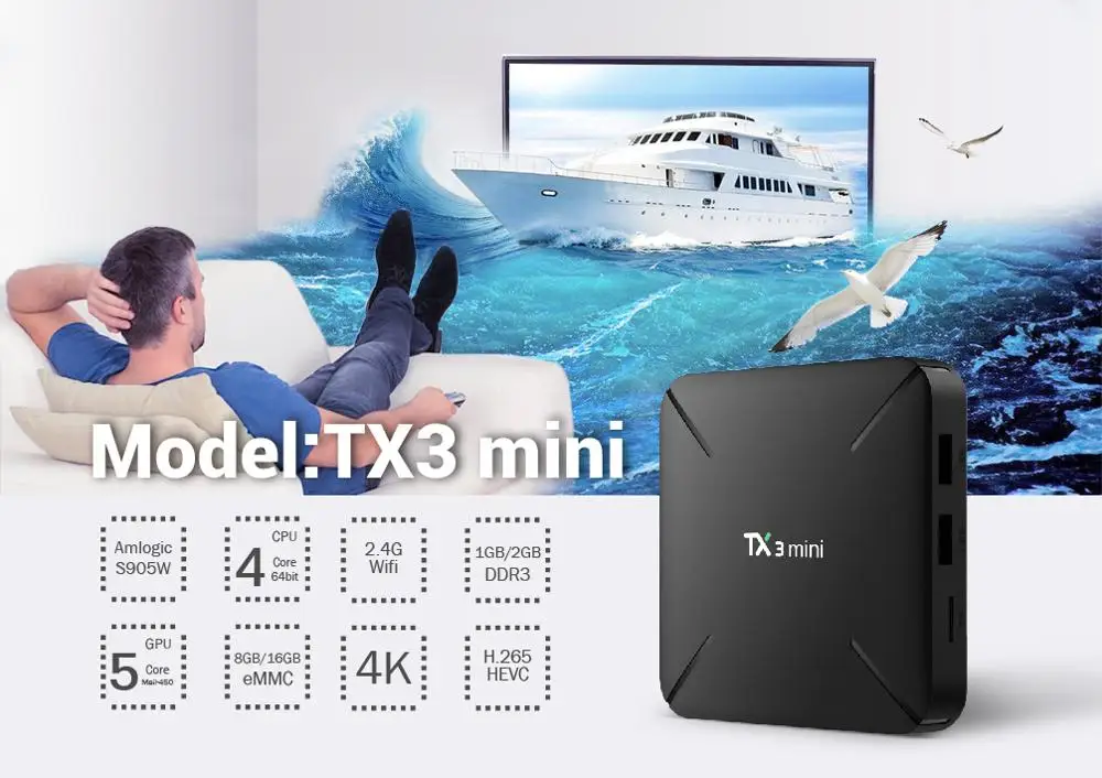 TX3mini 2/16G Android7.1 Smart TV Box&French PROCAJA Subscription 2000+Live&4000+Vod France Spain Arabic IPTV Set Top Box