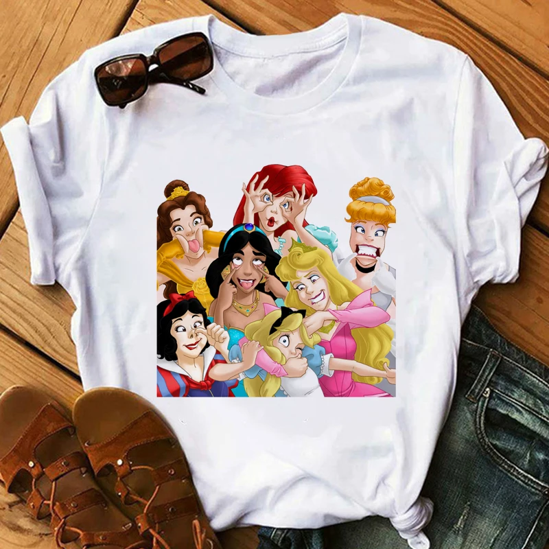 Футболка для девочек модная забавная принцесса женщин Harajuku футболки Camiseta Mujer 2019