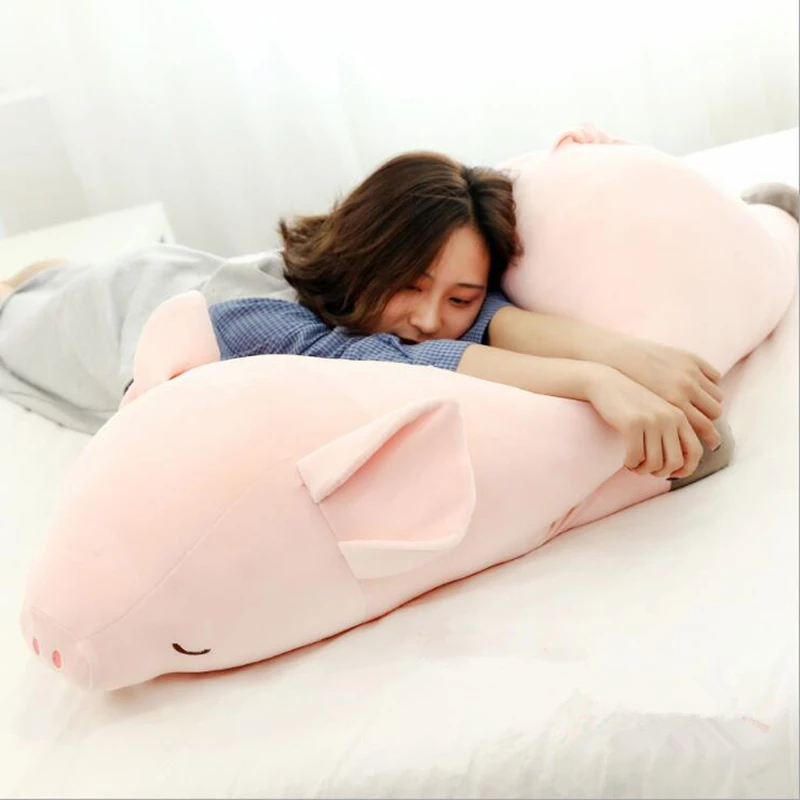 

Cute 30cm 40cm 50cm 60cm Large Pink Pig Plush Toys Kids Sleeping Back Cushion Baby Cartoon Animal stuffed Pillow Dolls Gifts