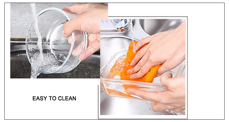 Premium Meal Container Glass Lunch Bento Box Food Prep Freezer Containers Lunch Containers Food Storage Round Box Clear 5