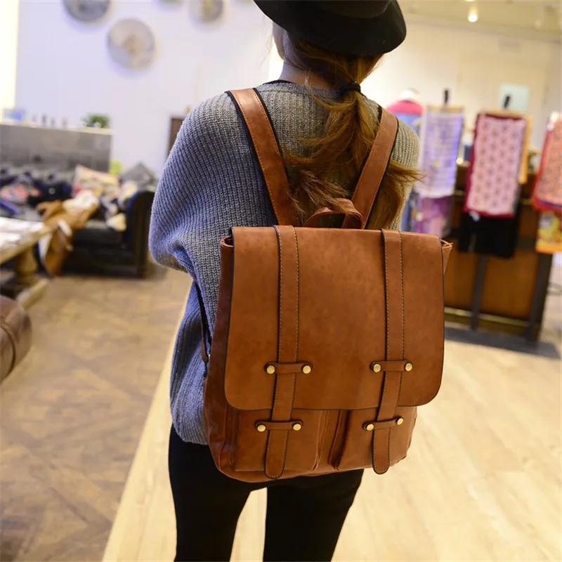 

fashion Laptop backpacks women Bag female shoulder school bags leather backpack travel bags for women mochila escolar feminina