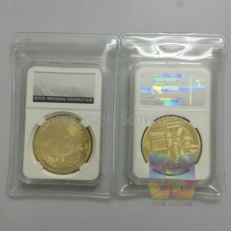 

5pcs/lot One Troy Ounce Bitcoin Coin Collectible BTC Gold Plated Coins Art Collection Gift Physical Free Shipping