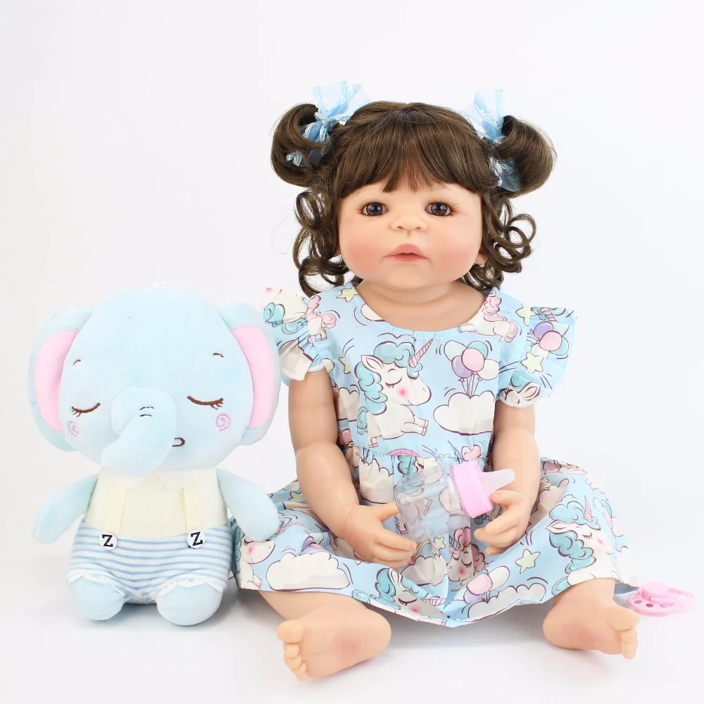 55 см силиконовый винил Reborn Baby Doll игрушка для девочки куклы новорожденных