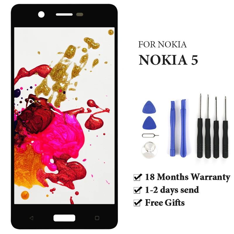 

No Dead Pixel TA-1044 TA-1053 Display For Nokia 5 TA-1024 TA-1027 LCD Touch Screen Digitizer Assembly Phone Replacement Parts