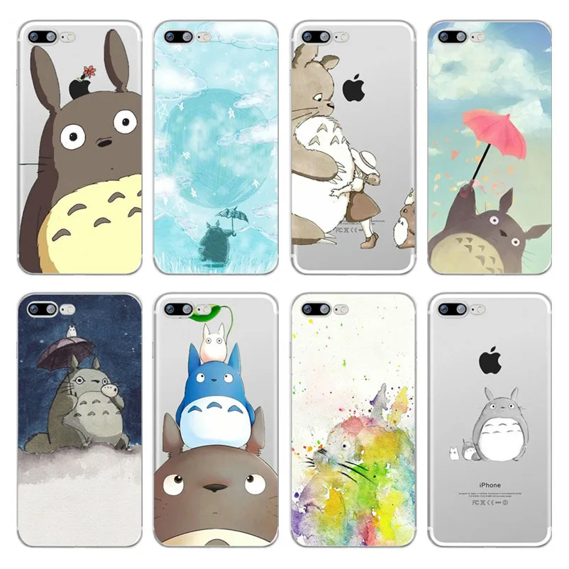 

Cartoon Totoro Spirited Away Ghibli Miyazaki Anime Kaonashi Soft TPU Case Cover For iPhone 6 6s 7 8 Plus X 5s SE Xs Max Xr Coque