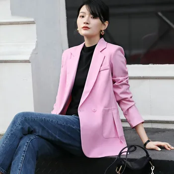

2019 autumn New Women Elegant simple Jacket Coat Slim Casual woman Business Blazer Suit Ladies Outwear classic Long Sleeve