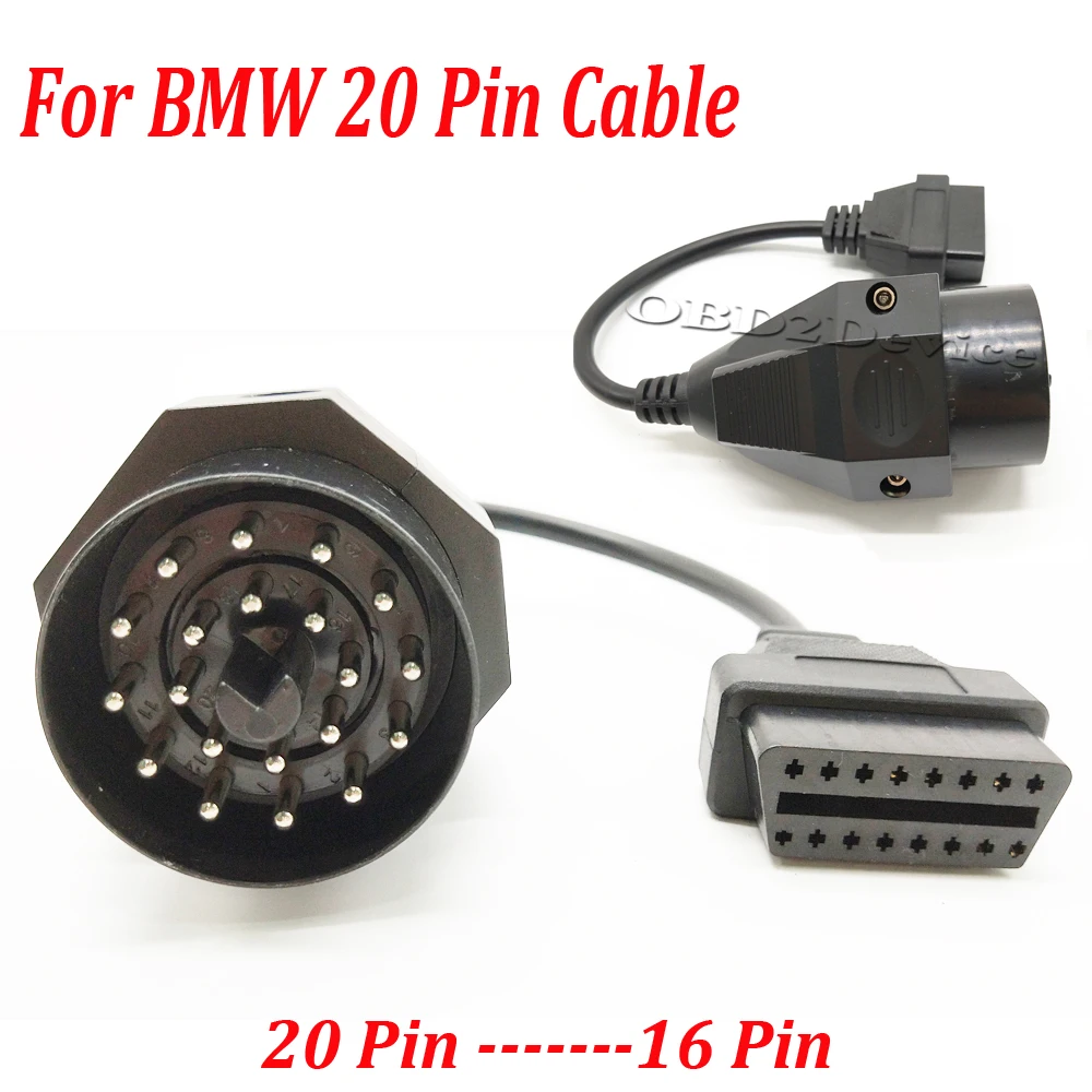 

Hot Sale for BMW 20 Pin Cable OBD2 Cable 20 Pin to 16 Pin OBD2 Female Connector e36 e39 X5 Z3 Free Shipping