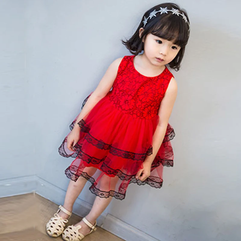 

2019 Summer Baby Girls Birthday Party Tutu Dress Fashion Ruffles 3-8T Kids Children Sleeveless Holiday Princess Layeres Dresses