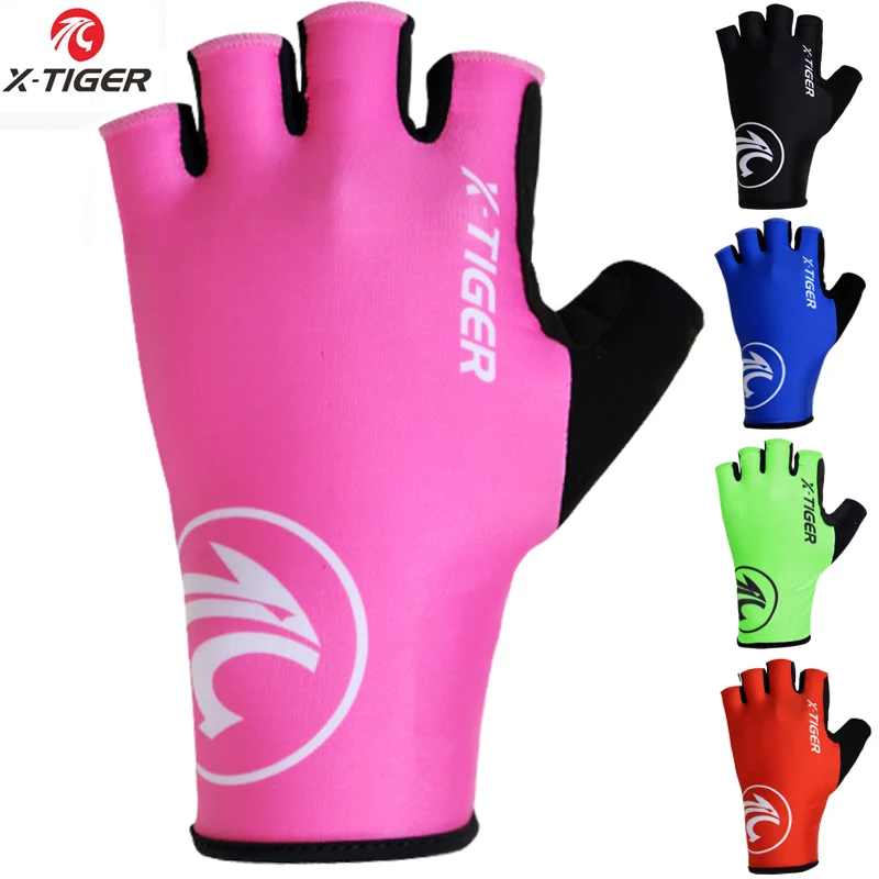 

X-Tiger Women Anti-sweat Cycling Gloves Half Finger Anti-slip Bicycle Sports Gloves Anti-shock MTB Bike Glove 6 Colors