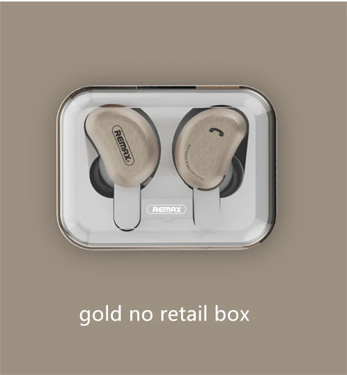 Remax TWS-1 Новые Bluetooth наушники беспроводные 3D стерео наушники мини стерео гарнитура с зарядным разъемом для iPhone Xiaomi - Цвет: gold no retail box