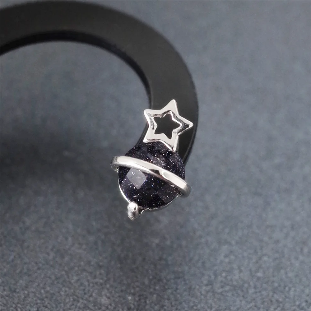 Фиолетовый кристалл серьги планета 100% Стерлинговое Серебро 925 пробы ювелирные