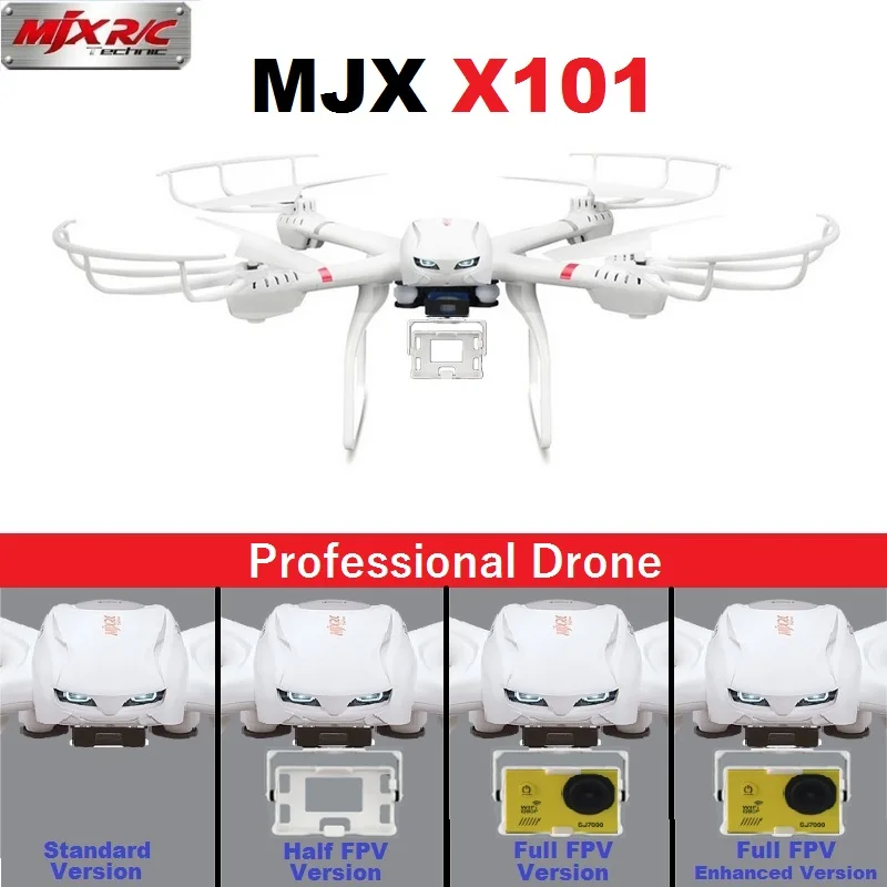 Buy Cheap Professional Drones MJX X101 2.4GHz 6-Axis FPV RC Quadcopter Helicopter With SJ7000 14MP 1080P Full HD WiFi Camera