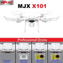 Profesional Drones MJX X101 2.4 GHz 6-Axis FPV RC Quadcopter Del Helicóptero Con SJ7000 14MP 1080 P Full HD WiFi de La Cámara
