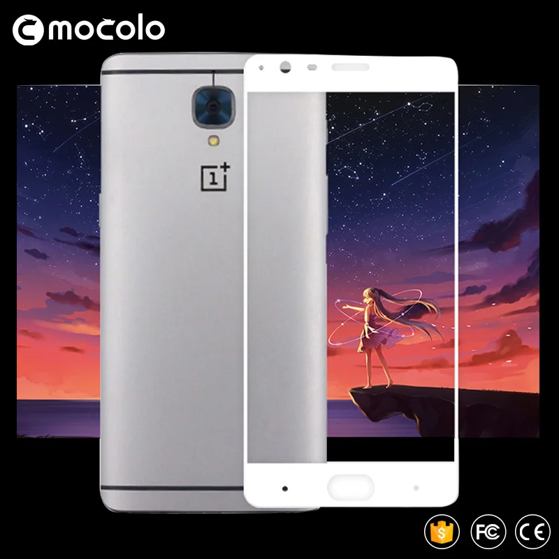 

Mocolo 0.33mm 2.5D Full Cover Tempered Glass Screen Protector for Oneplus 3T Premium Silk Printing Glass Film for One Plus 3T