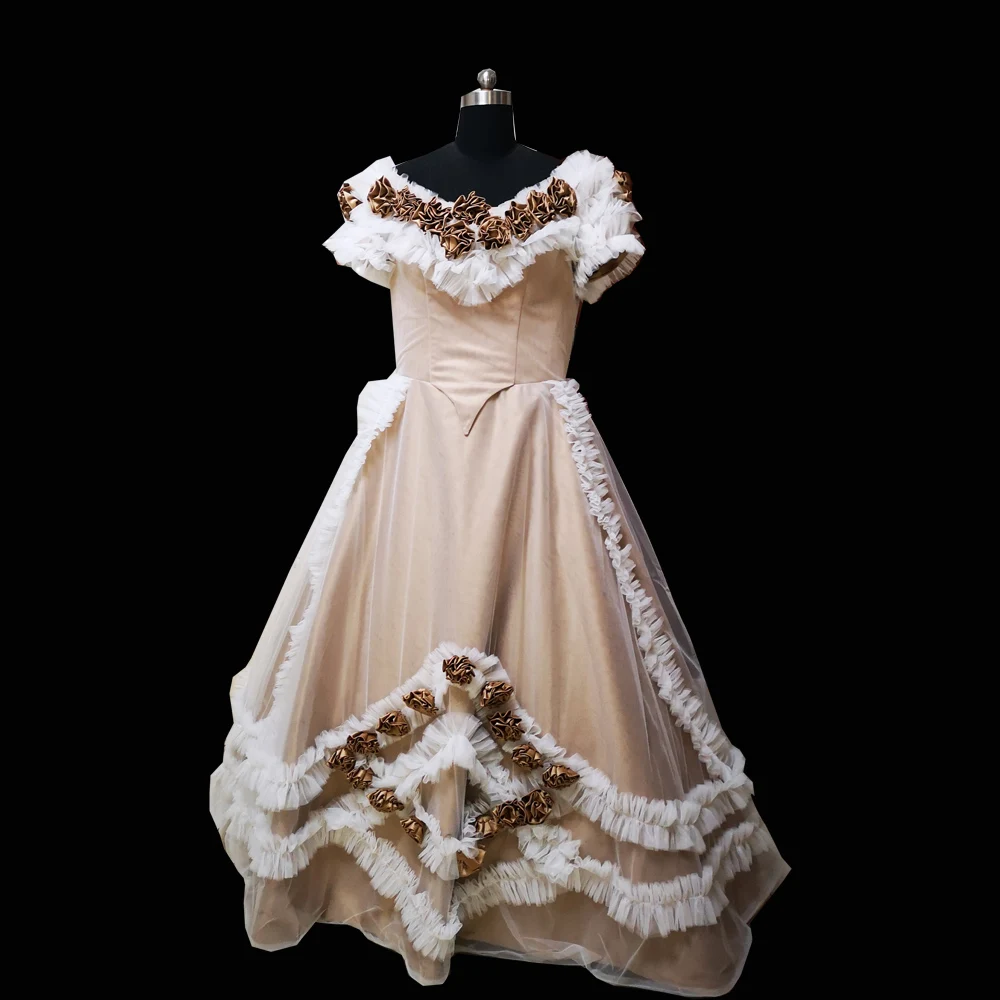 

2019 New brown victorian Halloween Cosplay dress Colonial Georgian Renaissance Gothic Historical dress D-348