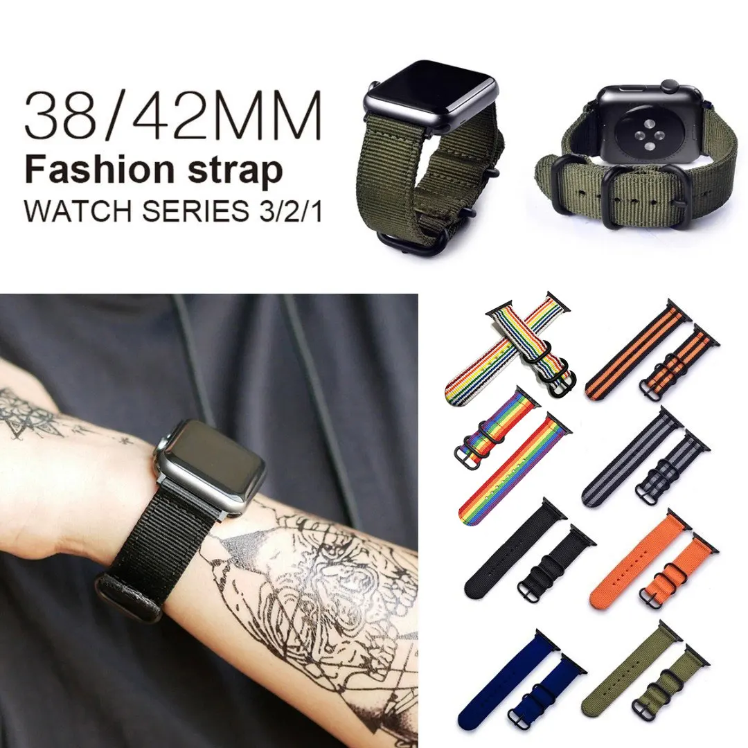 Спортивный нейлоновый ремешок для Apple Watch 4 iwatch 3 2 1 спортивный 42 40 38 мм Series