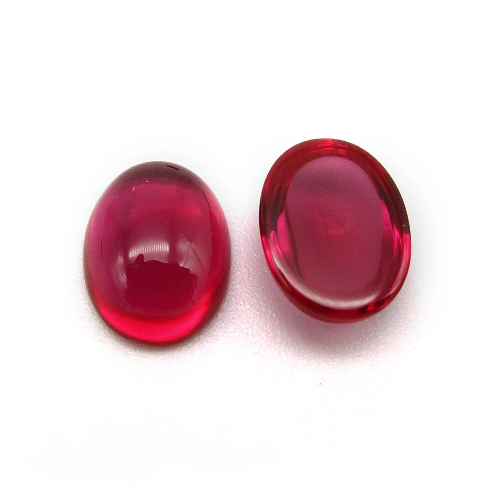 

Free Shipping 3x5~10x12mm 5# Red Stone Oval Cabochon Flat Back Synthetic Corundum Gem For Fashion Jewelry