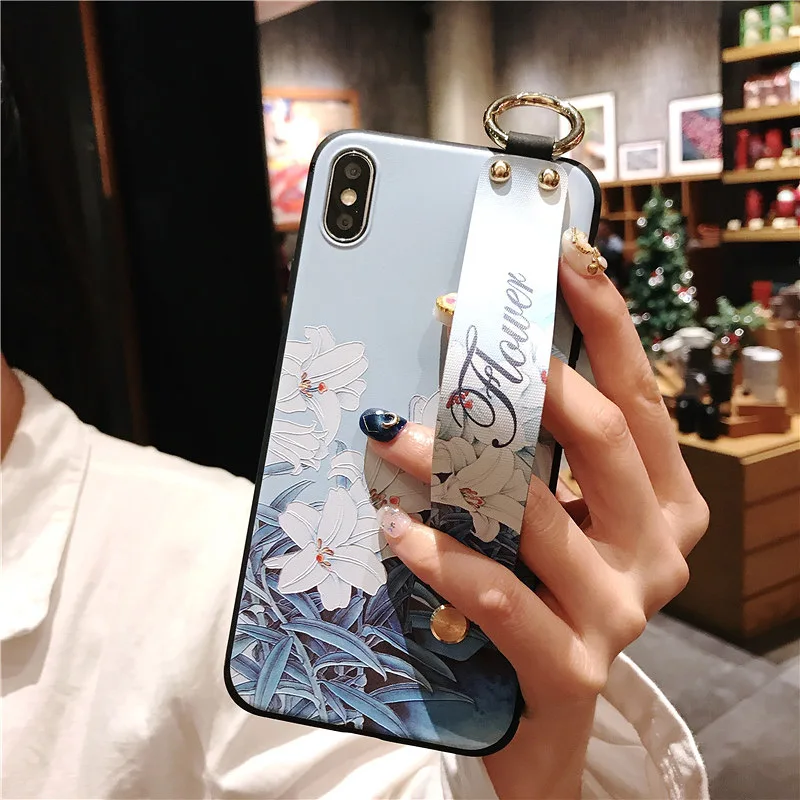 Чехол для телефона iSecret с ремешком на запястье iphone 7 8 6 6s plus чехол X Xs max XR рельефный