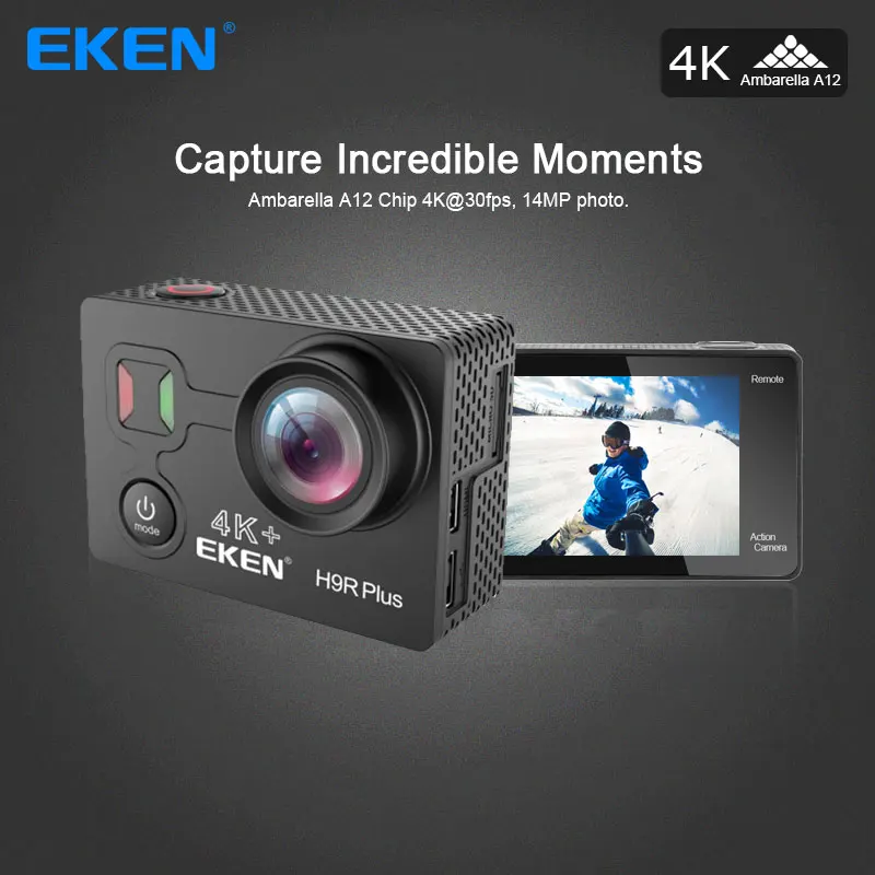 Оригинальная Экшн камера Eken H9r Plus 4k 30fps с Ambarella A12 и сенсором 34112 отлично подходит