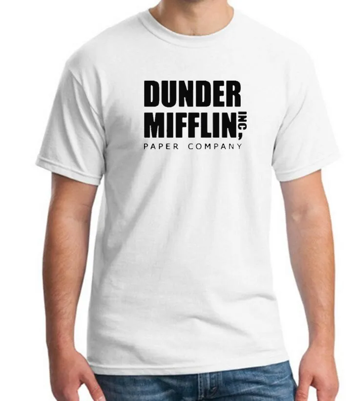 Мужская футболка с коротким рукавом, офис, ТВ-шоу, Дандер Миффлин, бумажная футболка, Мужская футболка с круглым вырезом