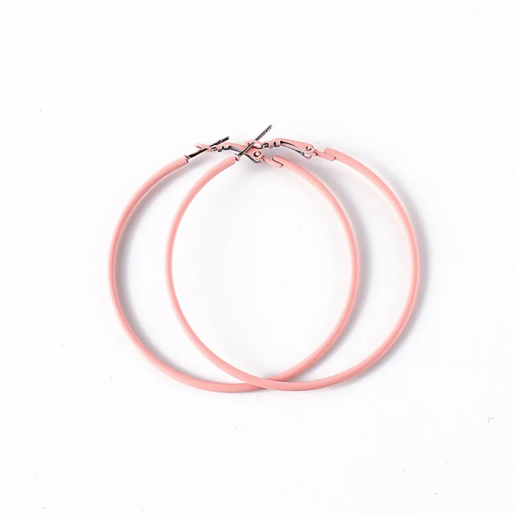 9 Colour Punk Big Size Hoop Earrings Ear Loop 50-70mm New Fashion Round Circle Earring Exaggerated Party Jewelry for Women