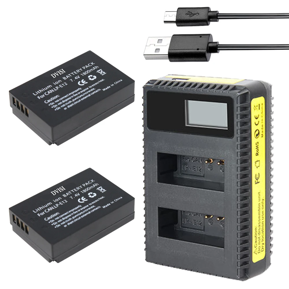 USB Ladegerät Für Canon LP-E12 Akku - Kompatibel Mit EOS 100D, M, Rebel SL1