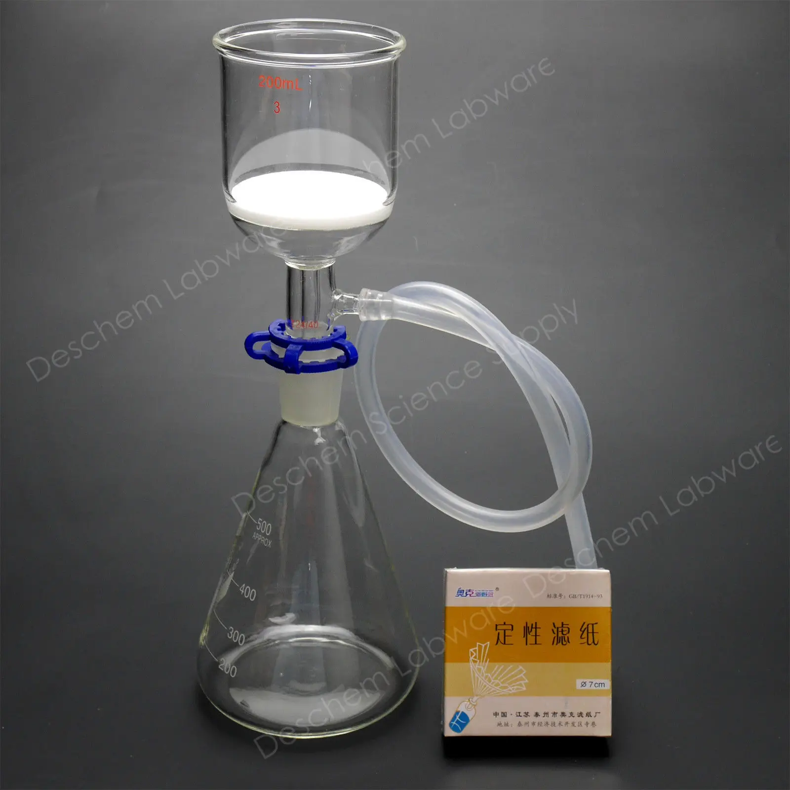 

500ml,24/40,Lab Suction Filtration Unit,200ml Buchner Funnel,With Filter Paper
