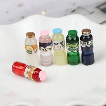

5PCS Mini Food Play Doll House Children Kitchen Toys 1:12 Scale Miniature Dollhouse Drink Bottle