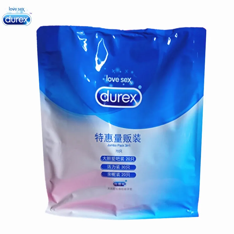 Durex Condom 70 Pcs Lot Natural Latex Smooth Lubricated Contraception 3 Types Condoms for Men Sex