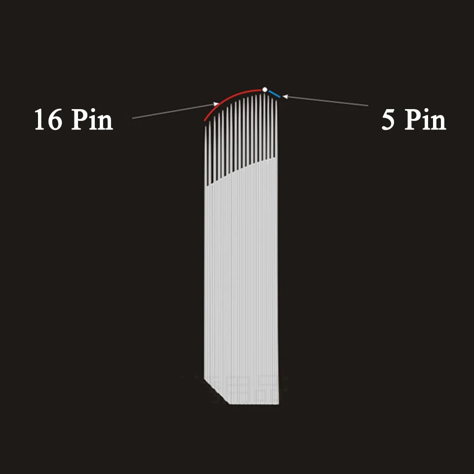 

2 Sided 5+16 Pin 21 Pins Microblading Needles 50pcs for Manual Handle Semi Permanent Makeup Supplies Tools