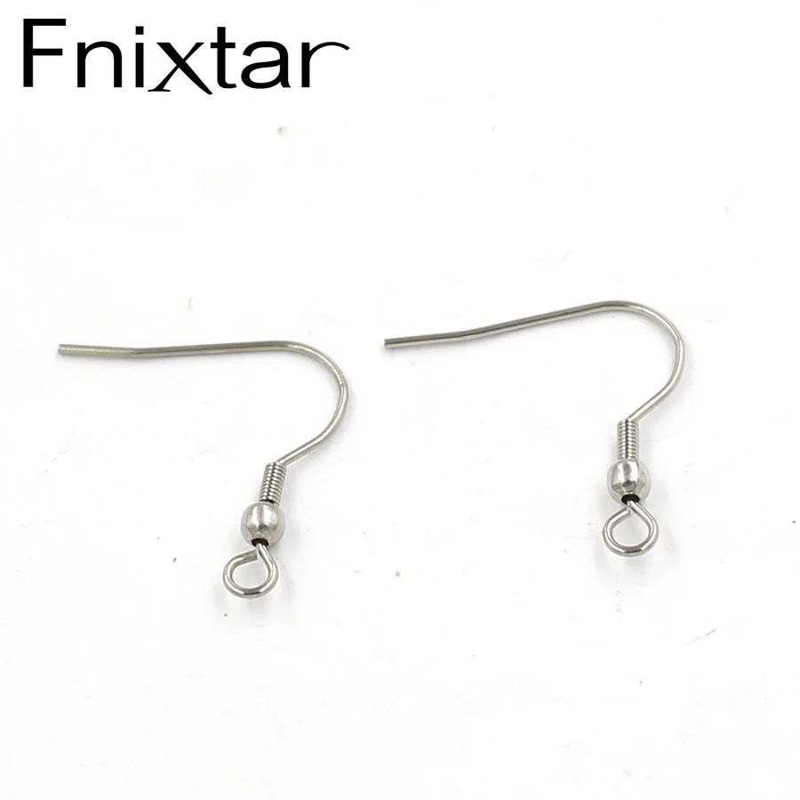 

Fnixtar 20*18mm Stainless Steel Ear Hook Clasp With Bead Charms Earring Wires Fit Earrings Jewelry DIY Findings 100piece/lot
