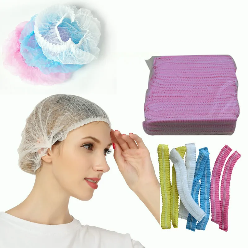 Disposable nonwoven shower cap Massage Salon SPA Bath Strip cap Medical Nurse cap Food Dust