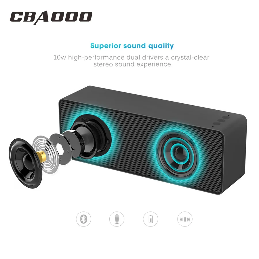 CBAOOO F2 портативный Bluetooth динамик Портативный беспроводной громкий динамик звуковая система стерео музыка объемный открытый динамик Громкая связь