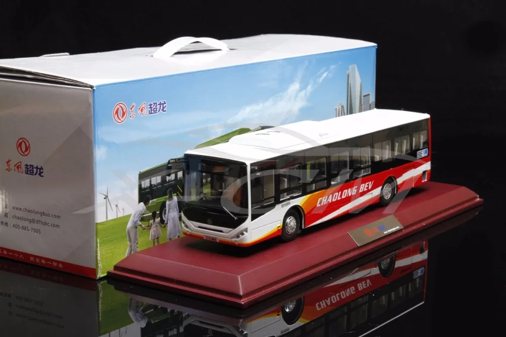 Литой автобус Dongfeng Chaolong BEV 1:40 (белый/красный) + маленький подарок!|diecast bus|diecast bus
