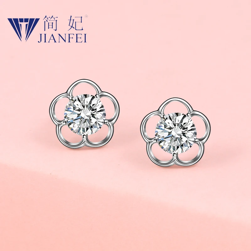 

Flower zircon 925 sterling silver needle Simplicity Fashion Graceful Earrings For Woman Girls Fashion Jewelry Gift 1