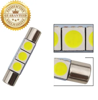 

10 pcs of 28MM T6 Socket 3 SMD Fuse Festoon5050 Chip C5W Car Led Sun Visor Mirror Light Bulb Source DC 12V Auto Interior Dome La
