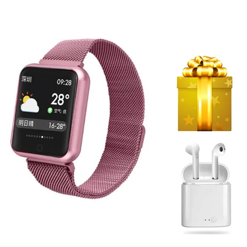 

Smart wristband+earphones/set pulsera inteligente mujer waterproof ip68 smartwatch women for ios android Girl smartband reloj