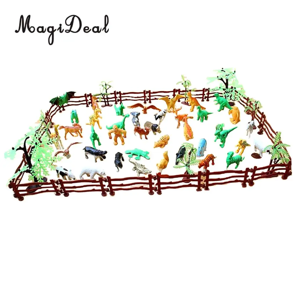 68Pcs/Set Simulation Farm Zoo Animal Model Figure Toy Figurine Collectibles for Kids Children Christmas Gift Home Decoration