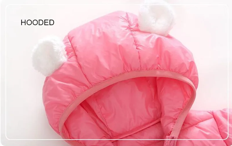 CROAL CHERIE 60-120cm Cute Ear Children Outerwear Hooded Baby Winter Jackets Infant Coats Light Weight Thicken Warm Snowsuit  (8)