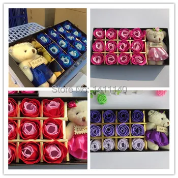 

wedding Gift Boxed Rose Soap&bear summer Wedding Favor Shower Home Party Christmas gifts, birthday gifts, Valentine's Day gifts